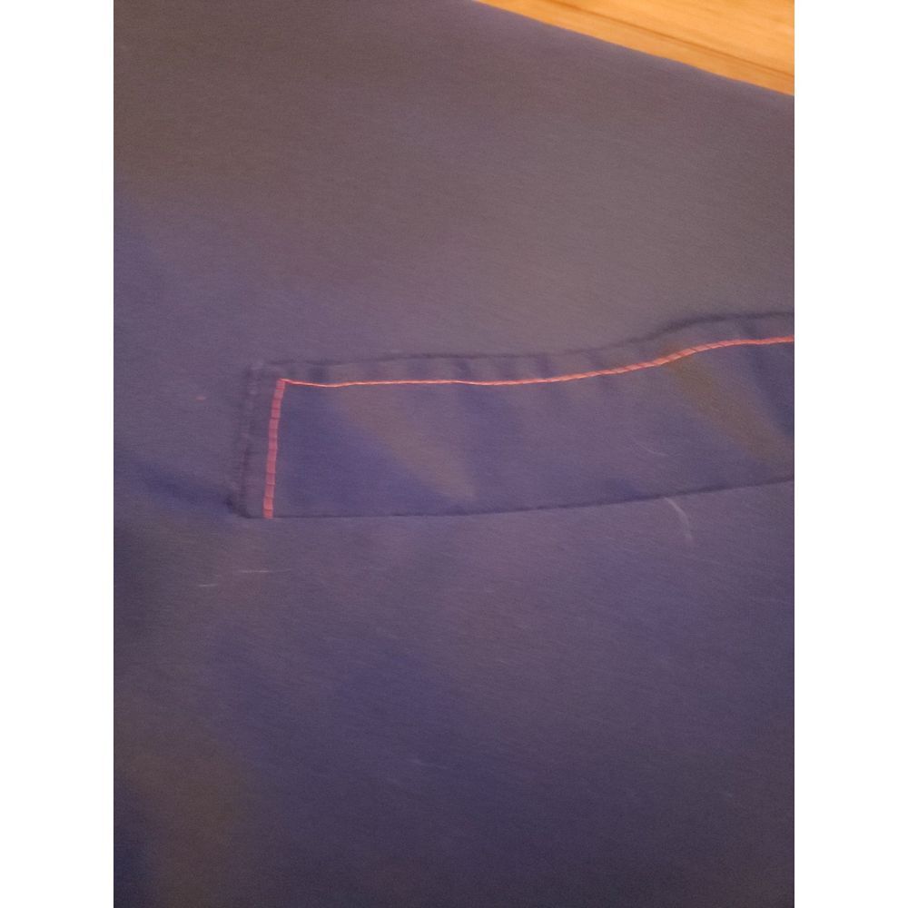 70s Blue Trench Coat with Orange Stitching‎ - Picture 4 of 4